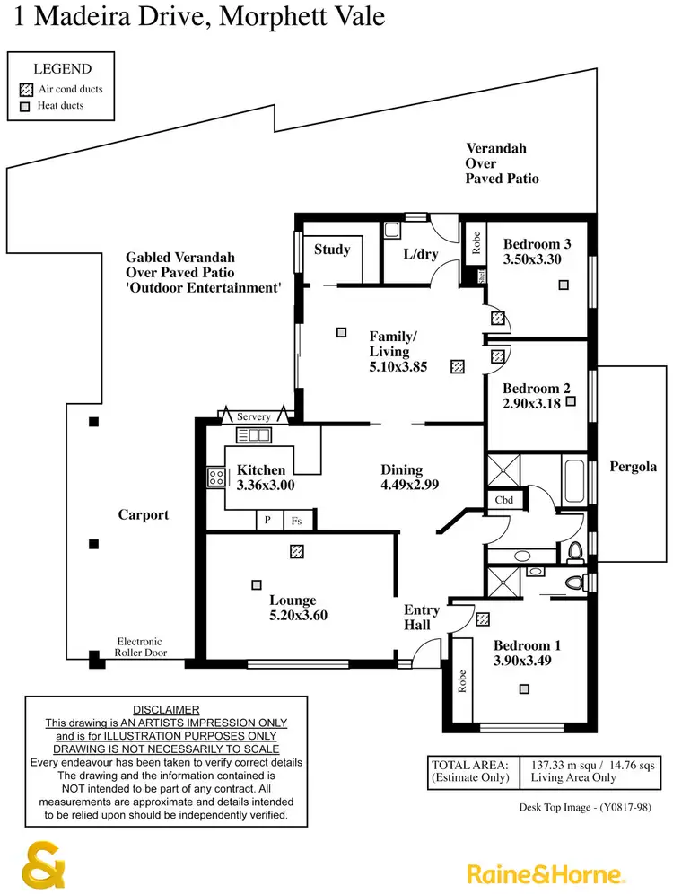 Floorplan of Homely house listing, 1 Madeira Drive, Morphett Vale SA 5162