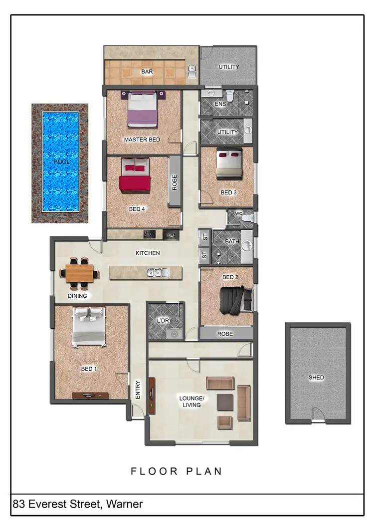 Floorplan of Homely house listing, 83 Everest Street, Warner QLD 4500