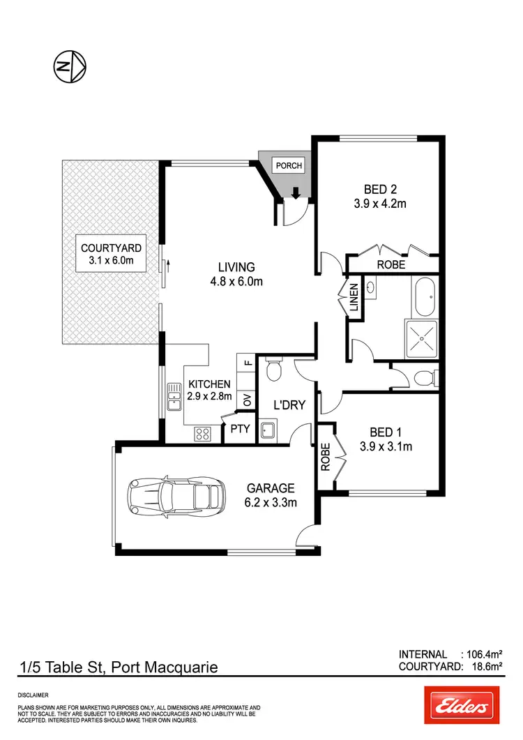 Floorplan of Homely villa listing, 1/5 Table Street, Port Macquarie NSW 2444