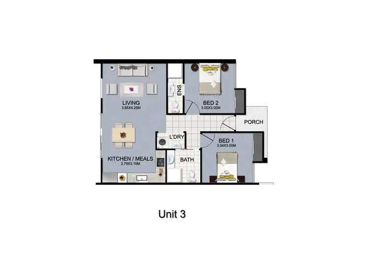 Floorplan of Homely townhouse listing, 3/21 Deakin Street, Maidstone VIC 3012
