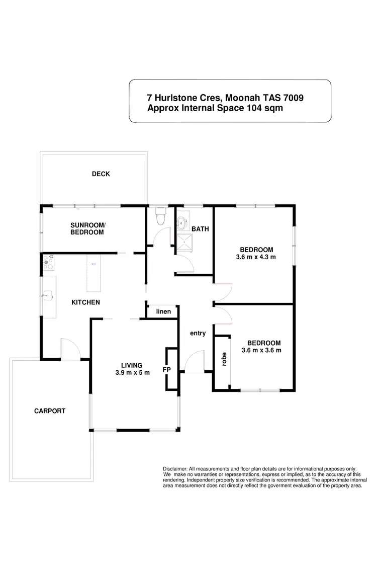 Floorplan of Homely house listing, 7 Hurlstone Crescent, Moonah TAS 7009