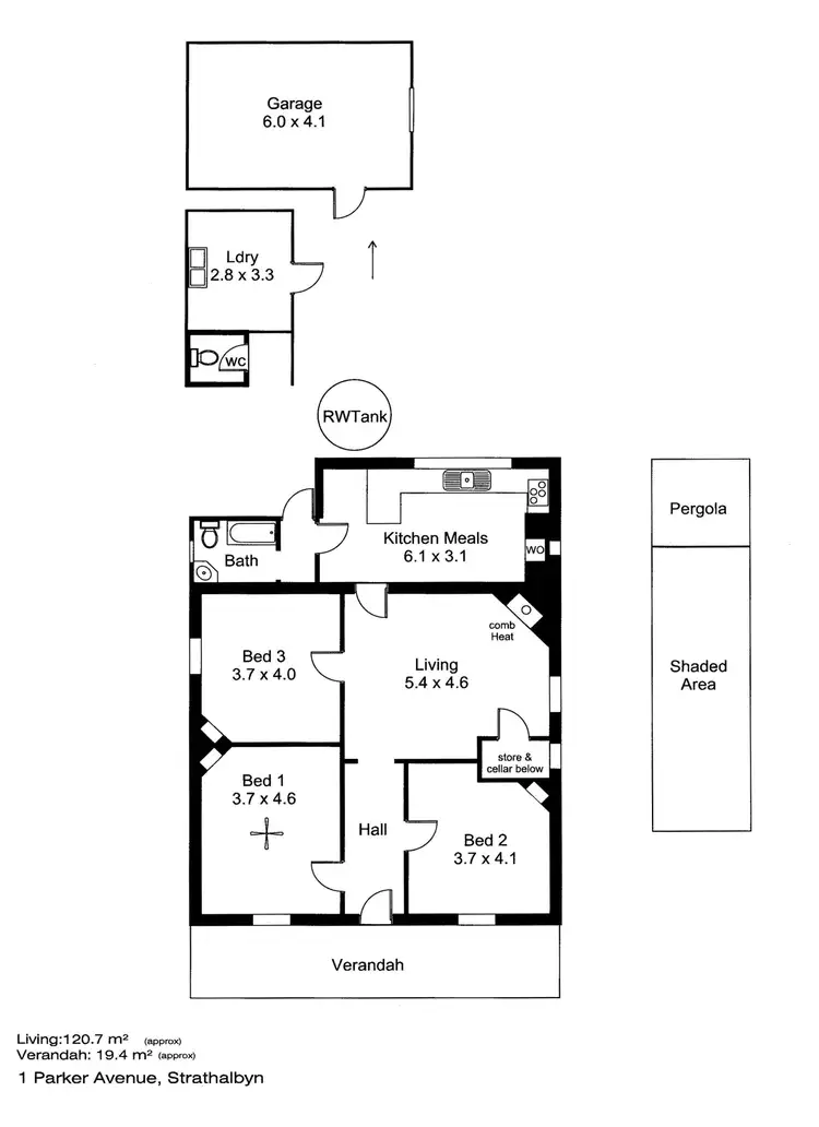 Floorplan of Homely house listing, 1 Parker Avenue, Strathalbyn SA 5255