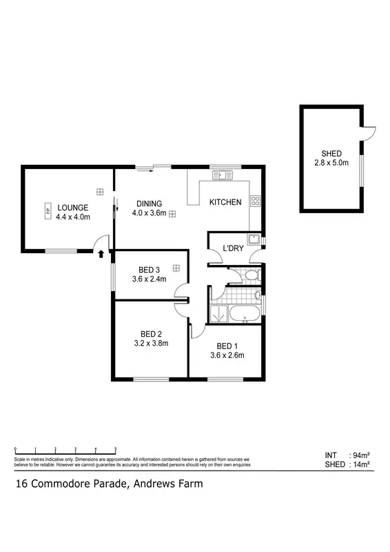 Floorplan of Homely house listing, 16 Commodore Parade, Andrews Farm SA 5114