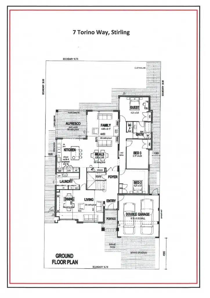 Floorplan of Homely house listing, 7 Torino Way, Stirling WA 6021