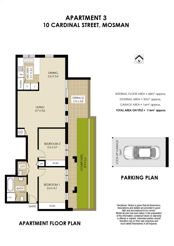 Floorplan of Homely apartment listing, 3/10 Cardinal Street, Mosman NSW 2088