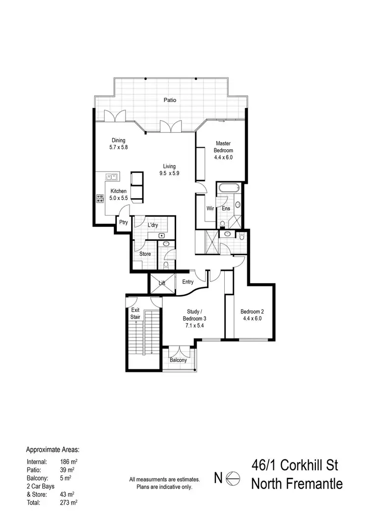 Floorplan of Homely house listing, 46/1 Corkhill Street, North Fremantle WA 6159