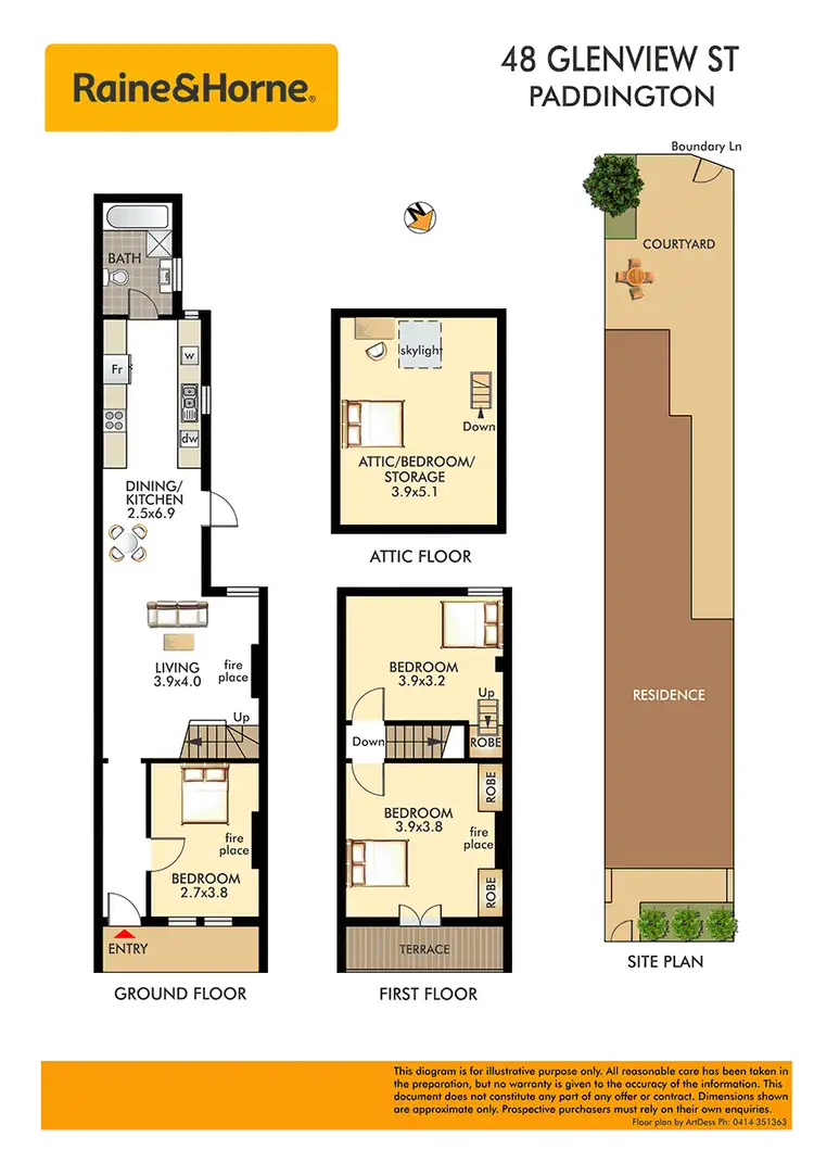Floorplan of Homely terrace listing, 48 Glenview Street, Paddington NSW 2021