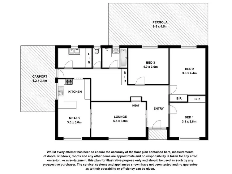 Floorplan of Homely house listing, 14 Valley View Drive, Naracoorte SA 5271