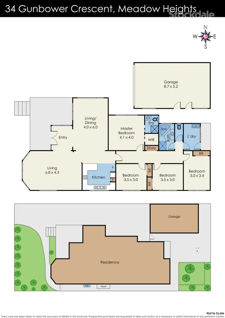 Floorplan of Homely house listing, 34 Gunbower Crescent, Meadow Heights VIC 3048