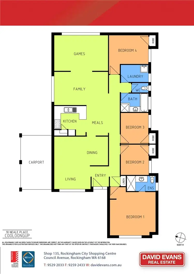 Floorplan of Homely house listing, 10 Neale Place, Cooloongup WA 6168
