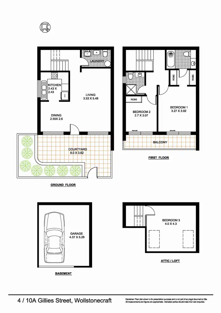 Floorplan of Homely townhouse listing, 4/10A Gillies Street, Wollstonecraft NSW 2065