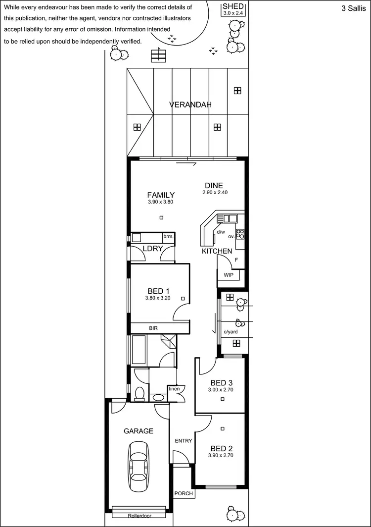 Floorplan of Homely house listing, 3 Sallis Avenue, Tranmere SA 5073