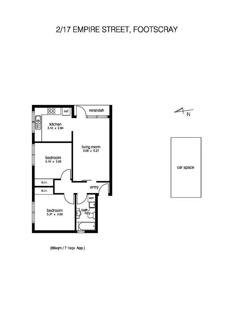 Floorplan of Homely apartment listing, 2/17 Empire Street, Footscray VIC 3011