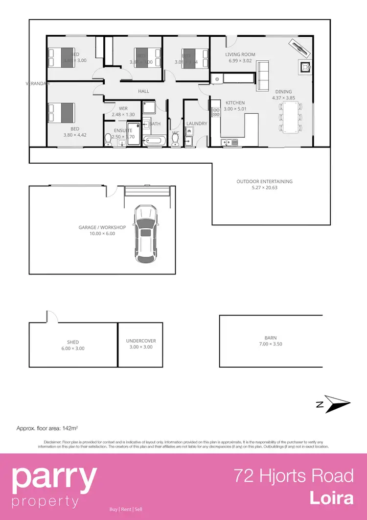 Floorplan of Homely house listing, 72 Hjorts Road, Loira TAS 7275