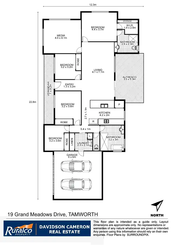 Floorplan of Homely house listing, 19 Grand Meadows Drive, Tamworth NSW 2340