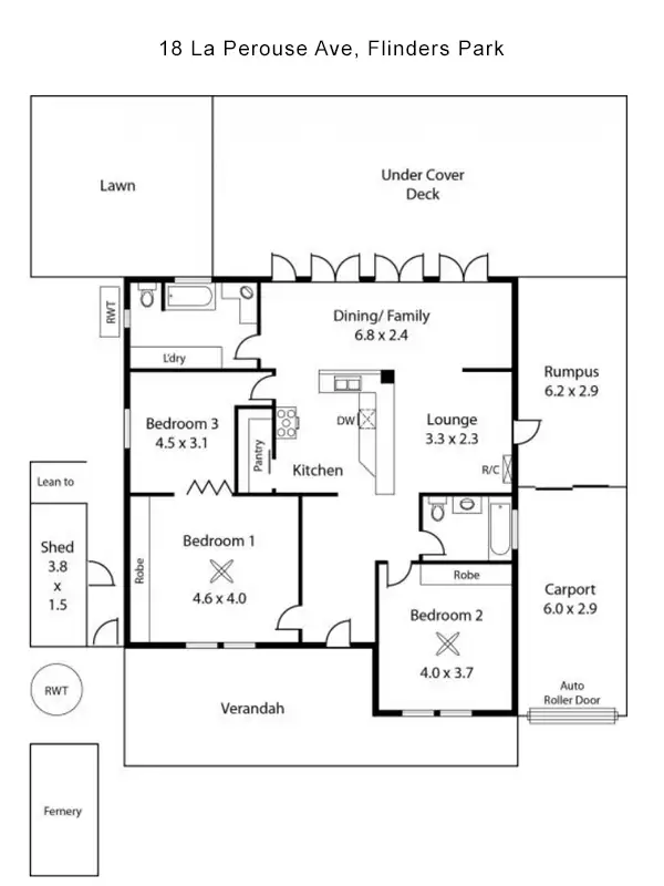 Floorplan of Homely house listing, 18 La Perouse Ave, Flinders Park SA 5025