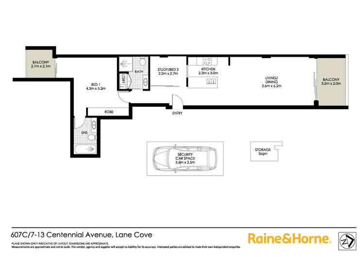 Floorplan of Homely apartment listing, 607C/7-13 Centennial Avenue, Lane Cove NSW 2066
