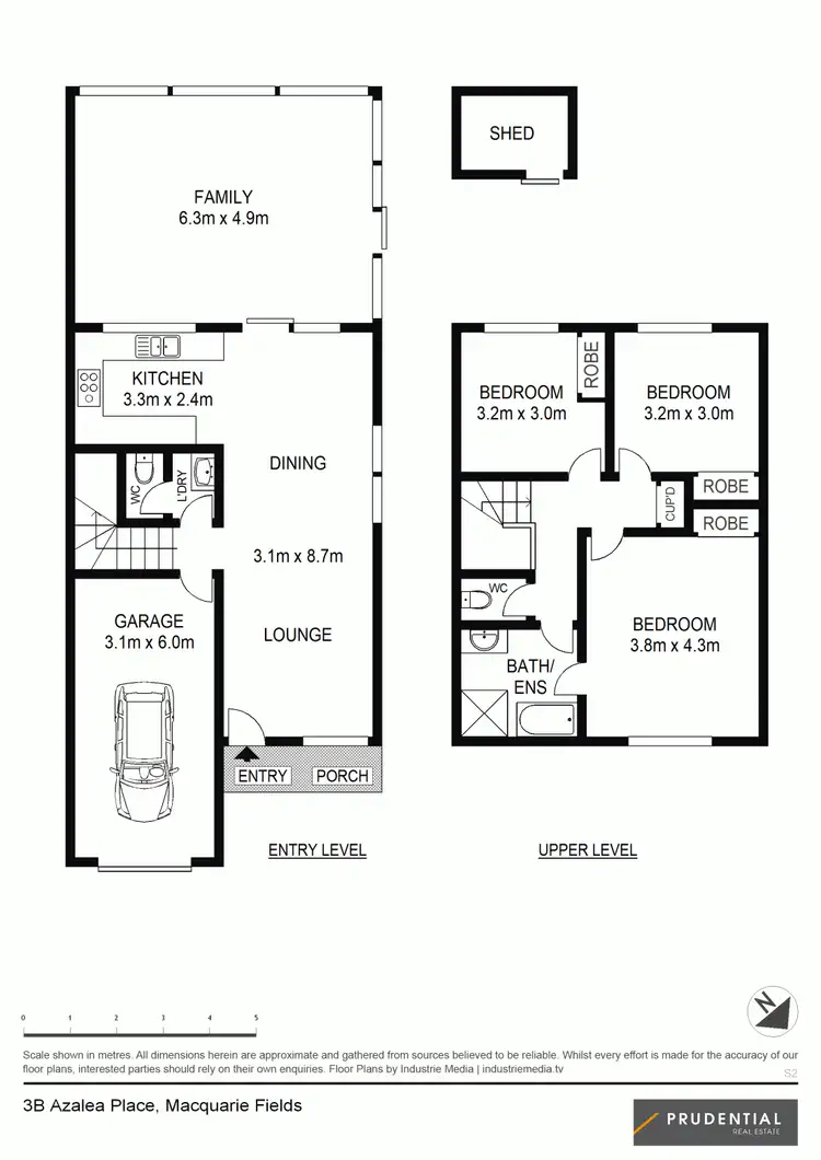 Floorplan of Homely semi-detached listing, 3b Azalea Place, Macquarie Fields NSW 2564
