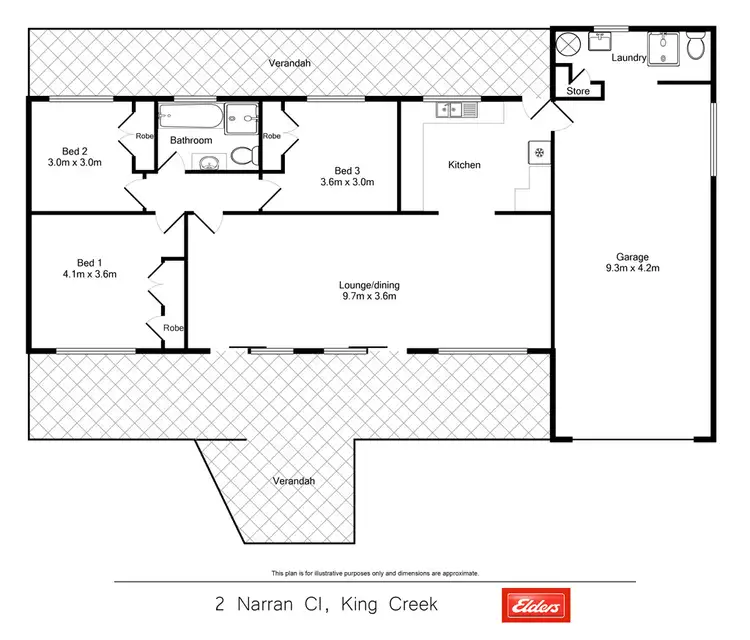Floorplan of Homely rural property listing, 2 Narran Close, King Creek NSW 2446