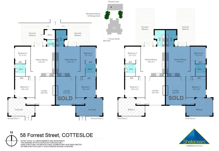 Floorplan of Homely block of units listing, Unit 1 58 Forrest Street, Cottesloe WA 6011