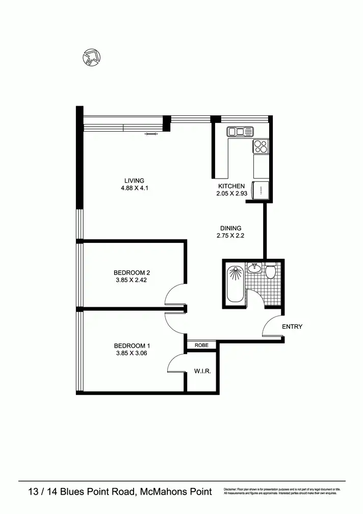 Floorplan of Homely apartment listing, 13/14-28 Blues Point Road, Mcmahons Point NSW 2060