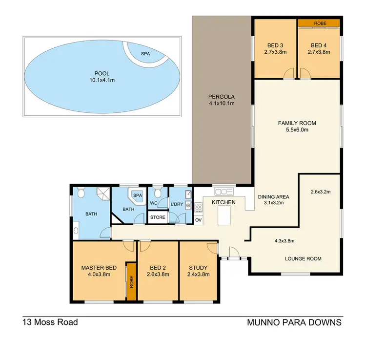 Floorplan of Homely house listing, 13 Moss Road, Munno Para Downs SA 5115
