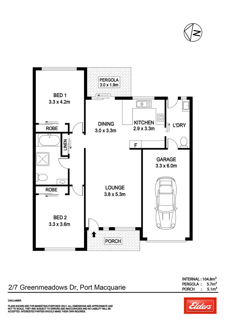 Floorplan of Homely villa listing, 2/7 Greenmeadows Drive, Port Macquarie NSW 2444