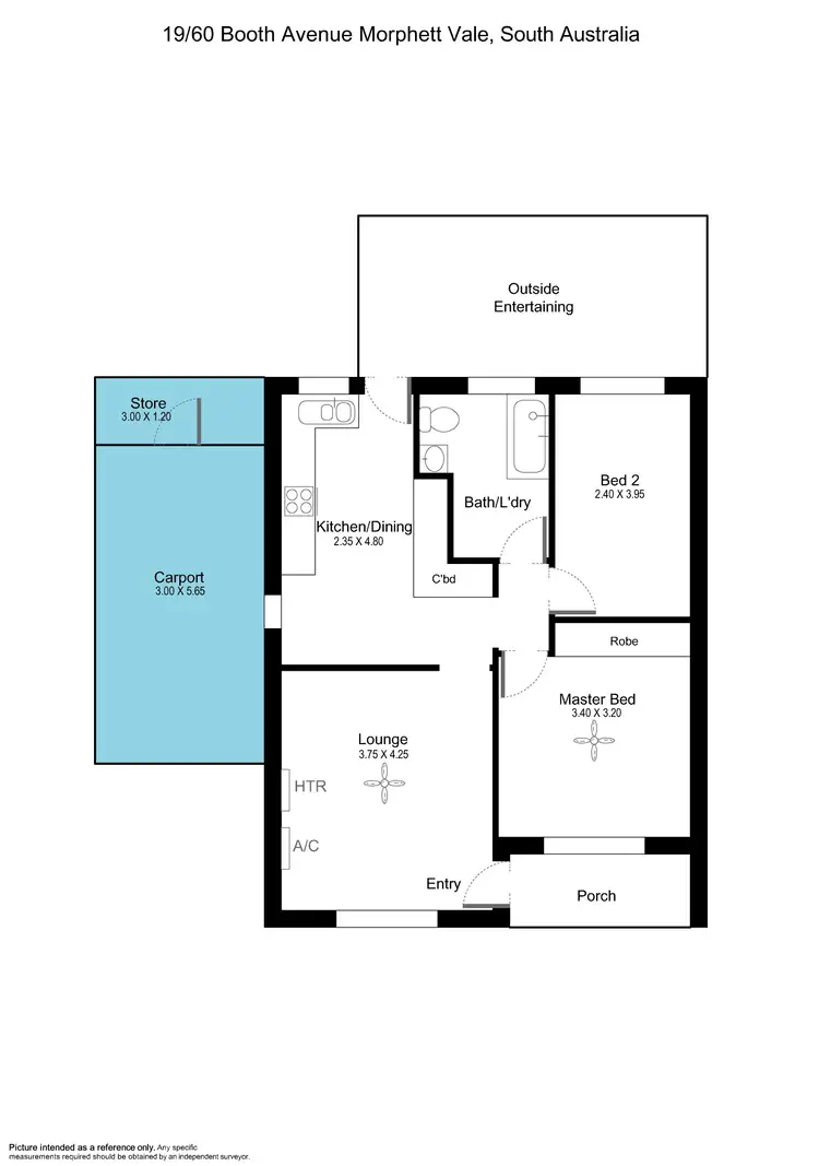 Floorplan of Homely unit listing, 19/60 Booth Avenue, Morphett Vale SA 5162