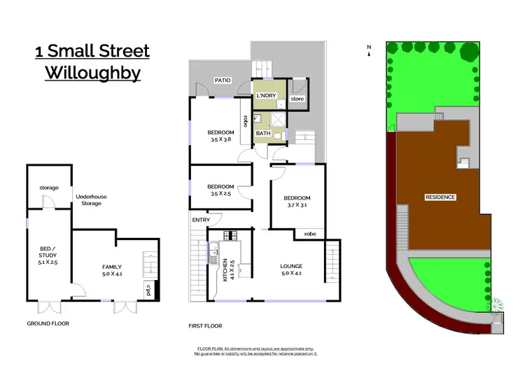Floorplan of Homely semi-detached listing, 1 Small Street, Willoughby NSW 2068
