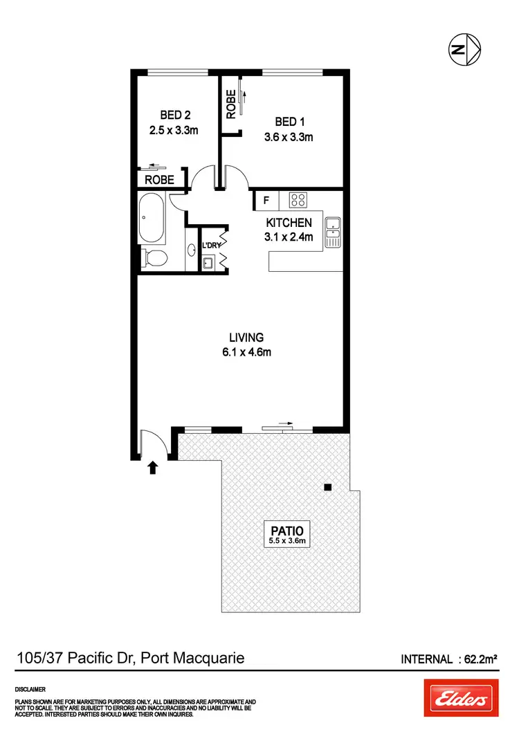 Floorplan of Homely unit listing, 105/37 Pacific Drive, Port Macquarie NSW 2444