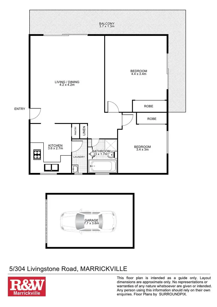 Floorplan of Homely unit listing, 5/304 Livingstone Road, Marrickville NSW 2204
