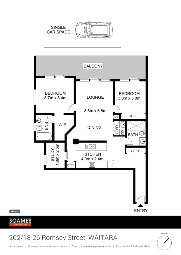 Floorplan of Homely apartment listing, 202/18-26 Romsey Street, Waitara NSW 2077