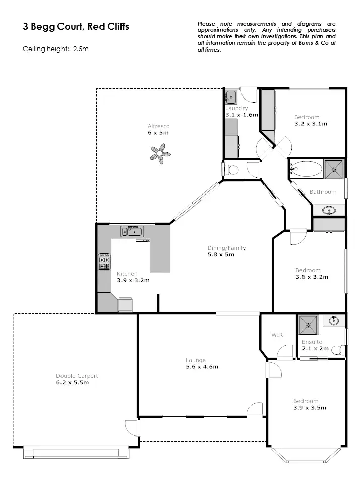 Floorplan of Homely house listing, 3 Begg Court, Red Cliffs VIC 3496