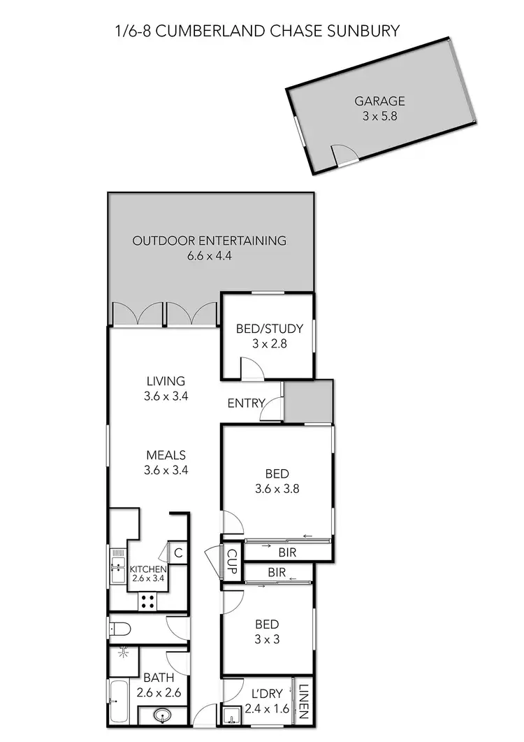 Floorplan of Homely house listing, Unit 1/6-8 Cumberland Chase, Sunbury VIC 3429