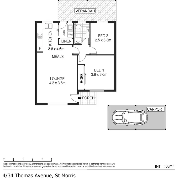 Floorplan of Homely unit listing, 4/34 Thomas Street, St Morris SA 5068