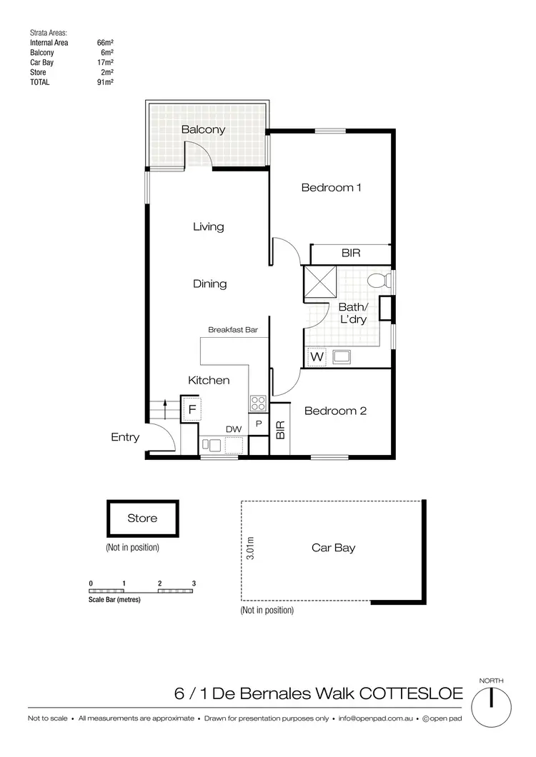 Floorplan of Homely apartment listing, 6/1 DE BERNALES WALK, Cottesloe WA 6011