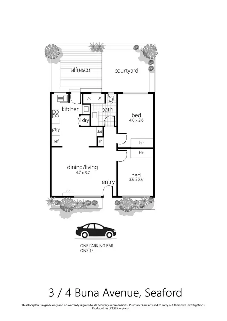 Floorplan of Homely unit listing, 3/4 Buna Avenue, Seaford VIC 3198