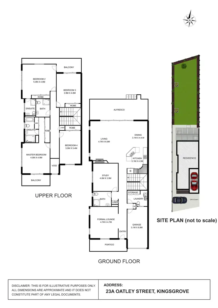 Floorplan of Homely semi-detached listing, 23A Oatley Street, Kingsgrove NSW 2208