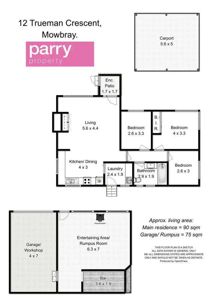 Floorplan of Homely house listing, 12 Trueman Crescent, Mowbray TAS 7248
