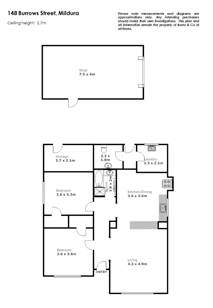 Floorplan of Homely house listing, 148 Burrows Street, Mildura VIC 3500