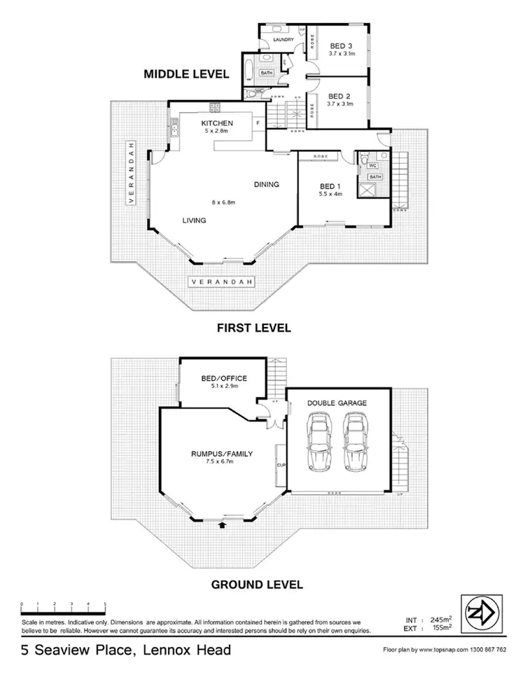 Floorplan of Homely house listing, 5 Seaview Place, Lennox Head NSW 2478