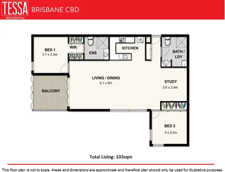 Floorplan of Homely apartment listing, 3708/108 Albert Street, Brisbane City QLD 4000