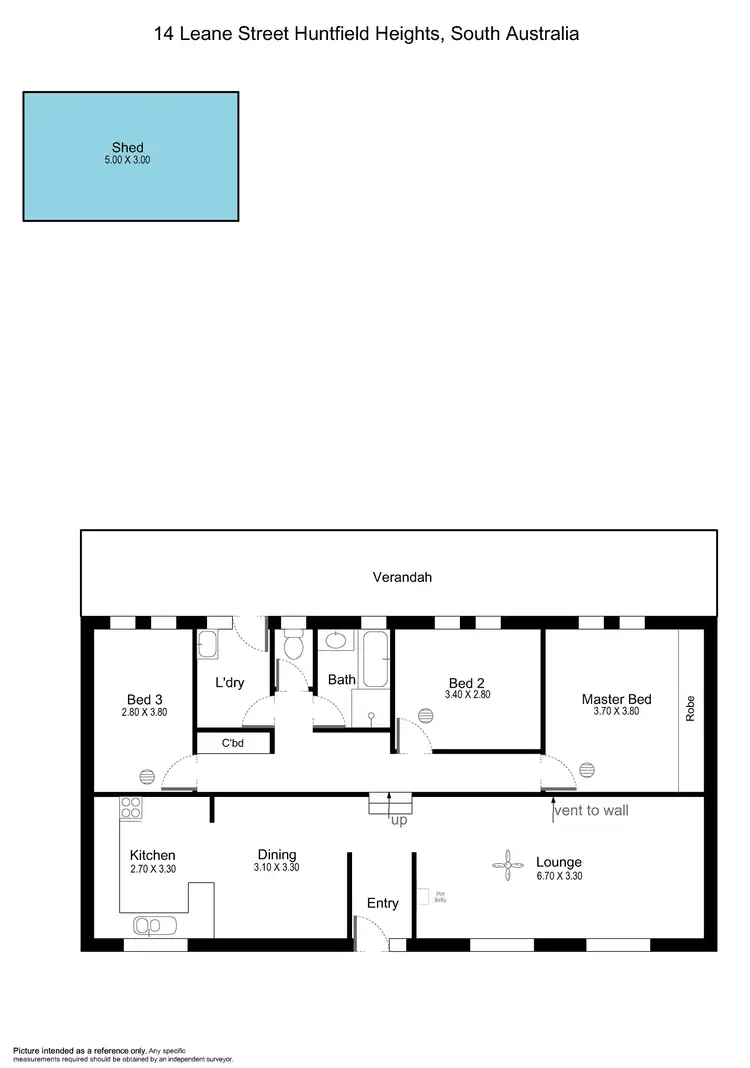 Floorplan of Homely house listing, 14 Leane Street, Huntfield Heights SA 5163