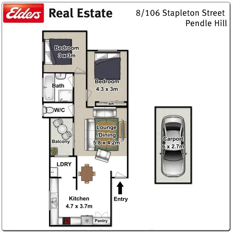 Floorplan of Homely unit listing, 8/106 Stapleton Street, Pendle Hill NSW 2145