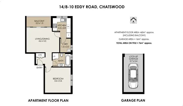 Floorplan of Homely apartment listing, 14/8-10 EDDY ROAD, Chatswood NSW 2067