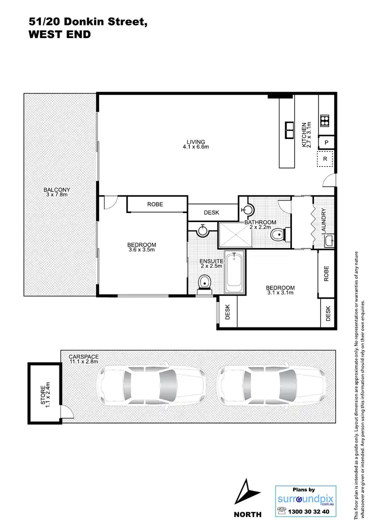 Floorplan of Homely unit listing, 51/20 Donkin Street, West End QLD 4101