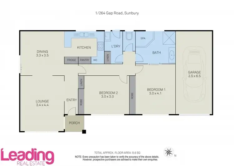 Floorplan of Homely unit listing, Unit 1/264 Gap Road, Sunbury VIC 3429