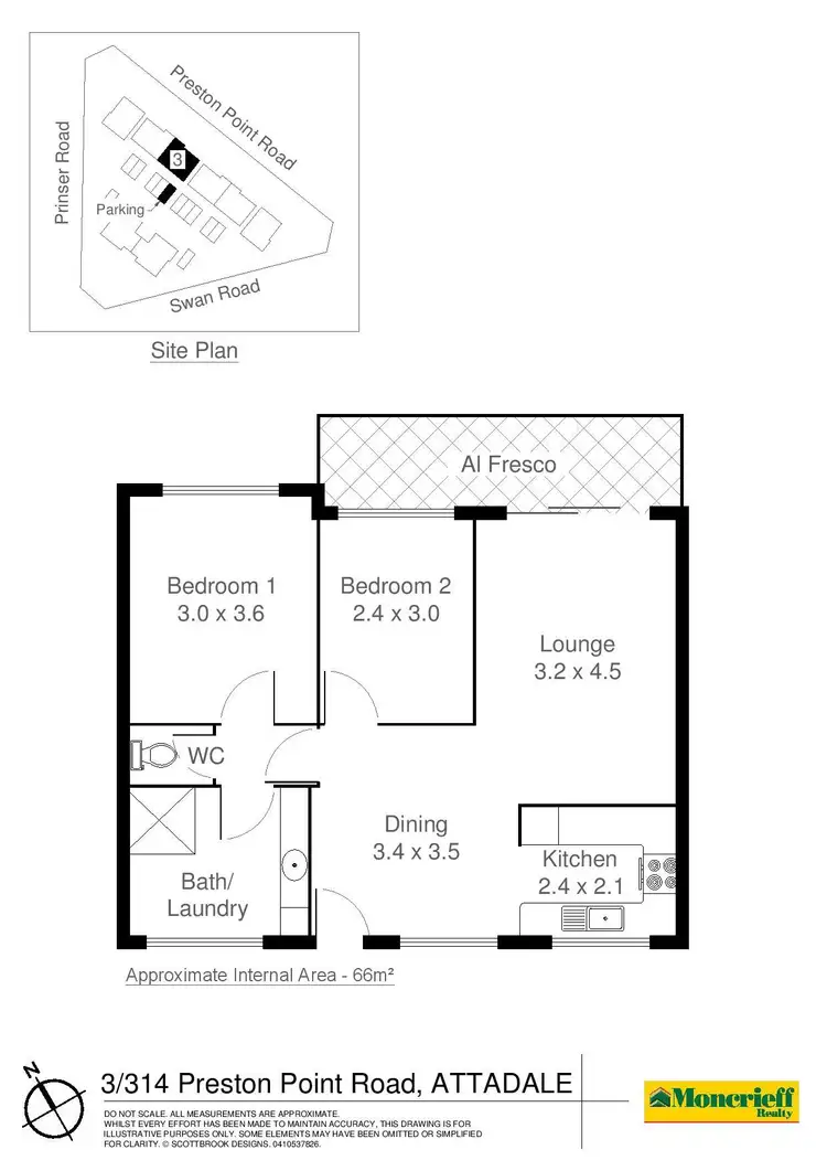 Floorplan of Homely unit listing, 3/314 Preston  Point Road, Attadale WA 6156
