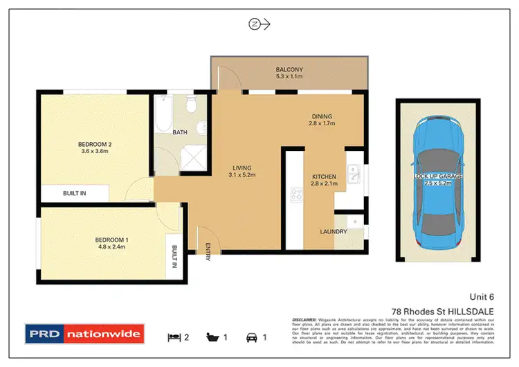Floorplan of Homely unit listing, 6/78 Rhodes Street, Hillsdale NSW 2036