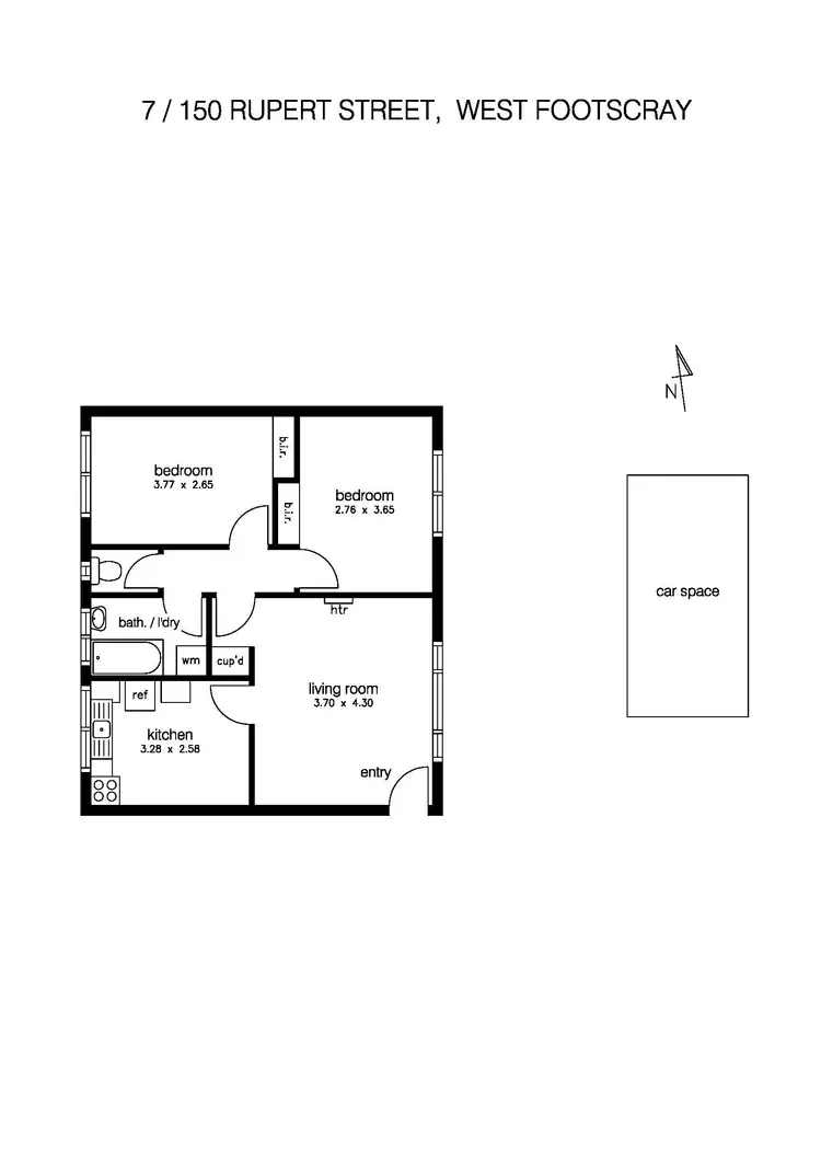 Floorplan of Homely apartment listing, 7/150 Rupert Street, West Footscray VIC 3012